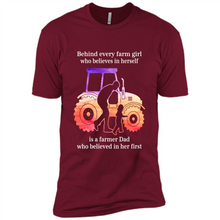 Load image into Gallery viewer, Behind Every Farm Girl is A Farmer Dad Gift Shirt For Father Day