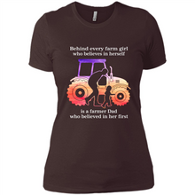 Load image into Gallery viewer, Behind Every Farm Girl is A Farmer Dad Gift Shirt For Father Day